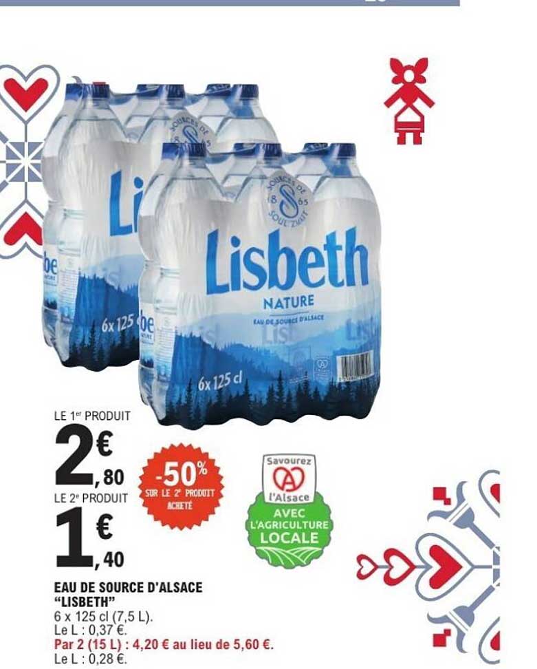 EAU DE SOURCE D'ALSACE "LISBETH"