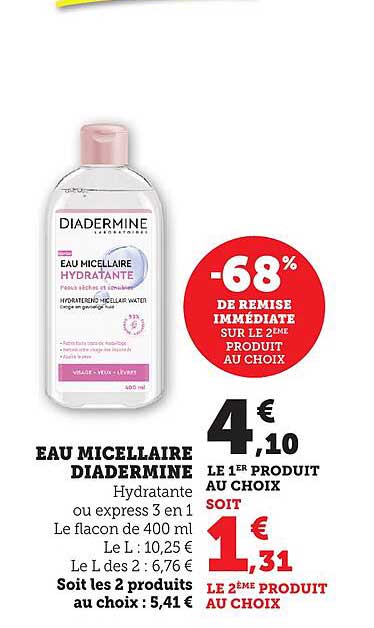 EAU MICELLAIRE DIADERMINE Hydratante