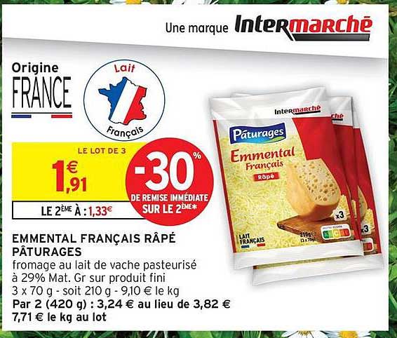 EMMENTAL FRANÇAIS RÂPÉ PÂTURAGES