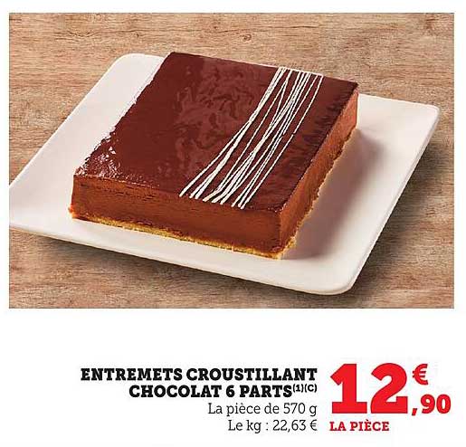 ENTREMETS CROUSTILLANT CHOCOLAT 6 PARTS