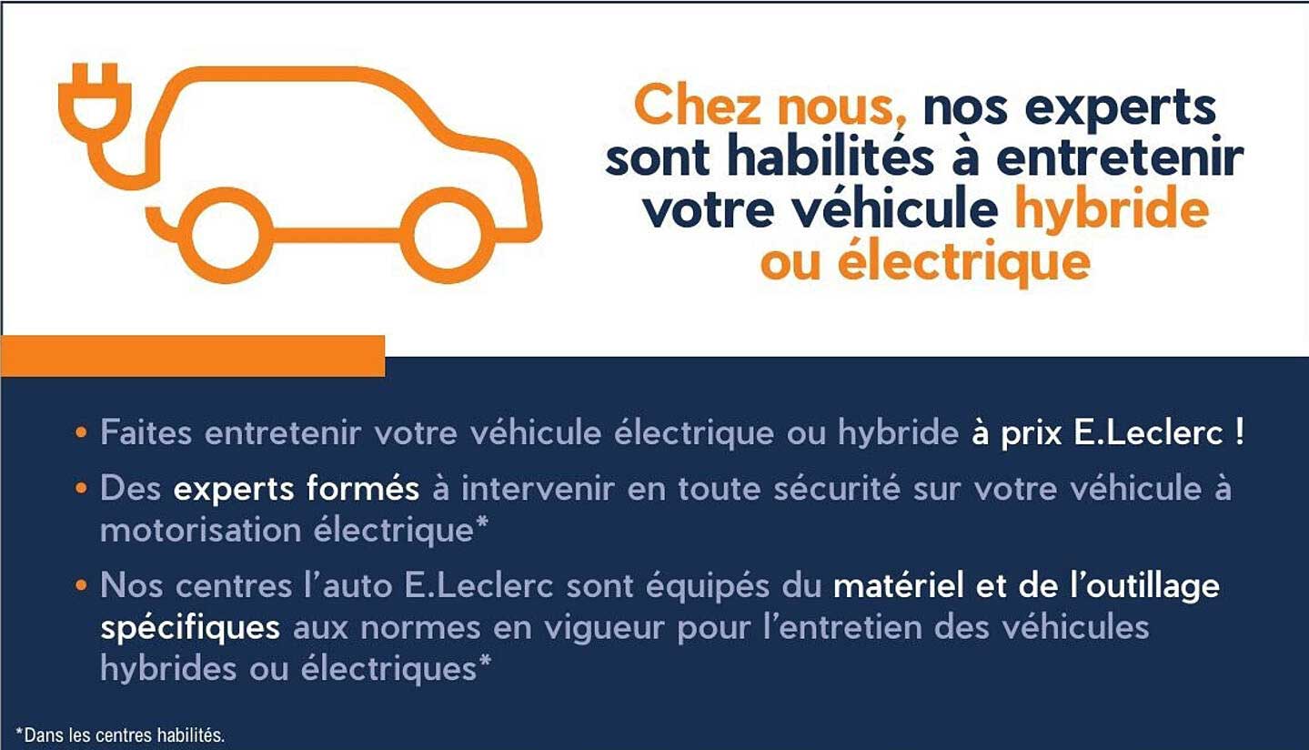Entretien de votre véhicule hybride ou électrique à prix E.Leclerc !