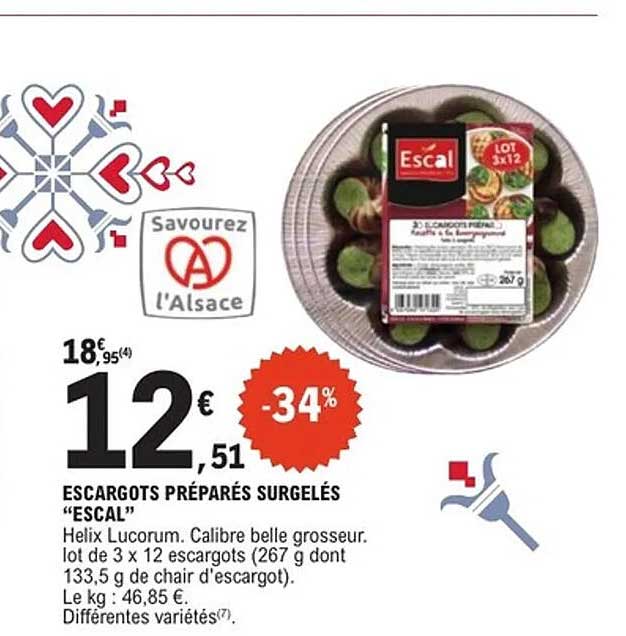 ESCARGOTS PRÉPARÉS SURGELÉS “ESCAL”