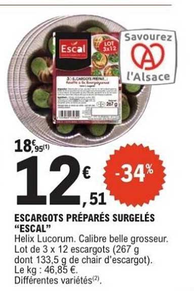 ESCARGOTS PRÉPARÉS SURGELÉS “ESCAL”