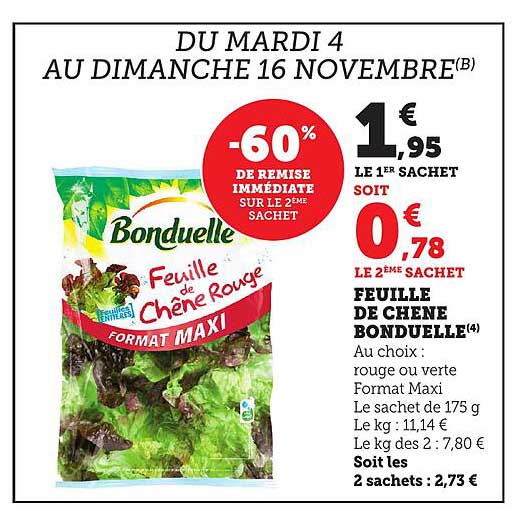 FEUILLE DE CHÊNE BONDUELLE
