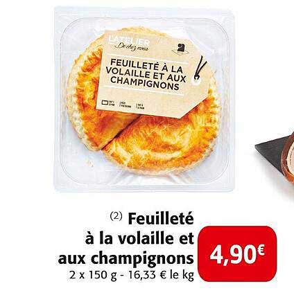 Feuilleté à la volaille et aux champignons