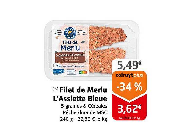 Filet de Merlu L’Assiette Bleue