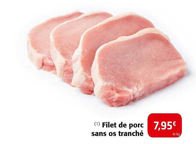 Filet de porc sans os tranché