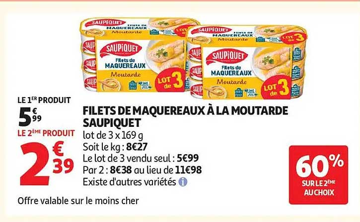 FILETS DE MAQUEREAUX À LA MOUTARDE SAUPIQUET