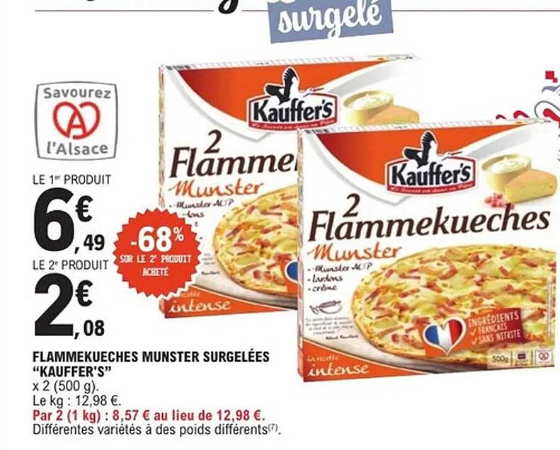 FLAMMEKUECHES MUNSTER SURGELÉES “KAUFFER’S”