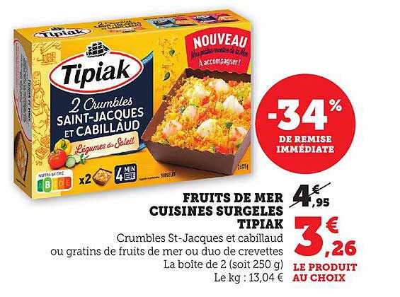 FRUITS DE MER CUISINES SURGELES TIPIAK