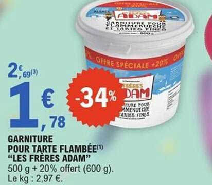 GARNITURE POUR TARTE FLAMBÉE "LES FRÈRES ADAM"
