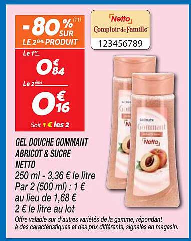 GEL DOUCHE GOMMANT ABRICOT & SUCRE NETTO