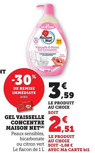 GEL VAISSELLE CONCENTRÉ MAISON NET