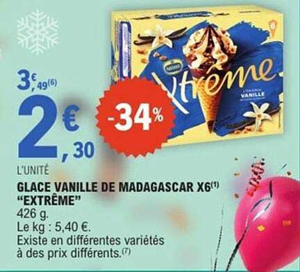 GLACE VANILLE DE MADAGASCAR X6 "EXTRÊME"