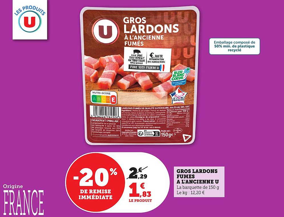 GROS LARDONS FUMÉS À L'ANCIENNE U