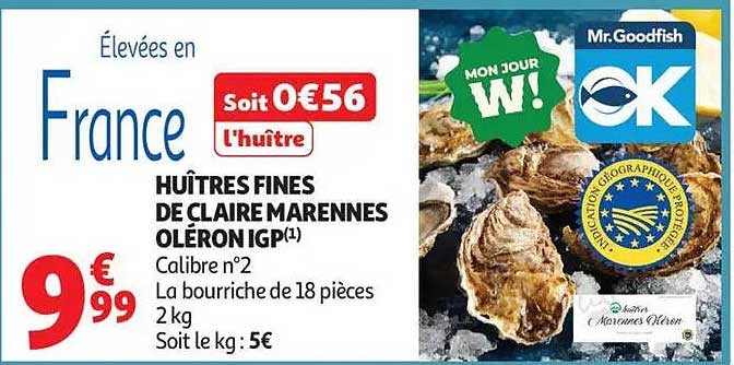 Huîtres Fines de Claire Marennes Oléron IGP