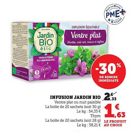 INFUSION JARDIN BIO Ventre plat