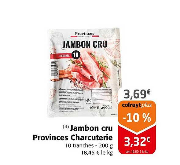 Jambon cru Provinces Charcuterie