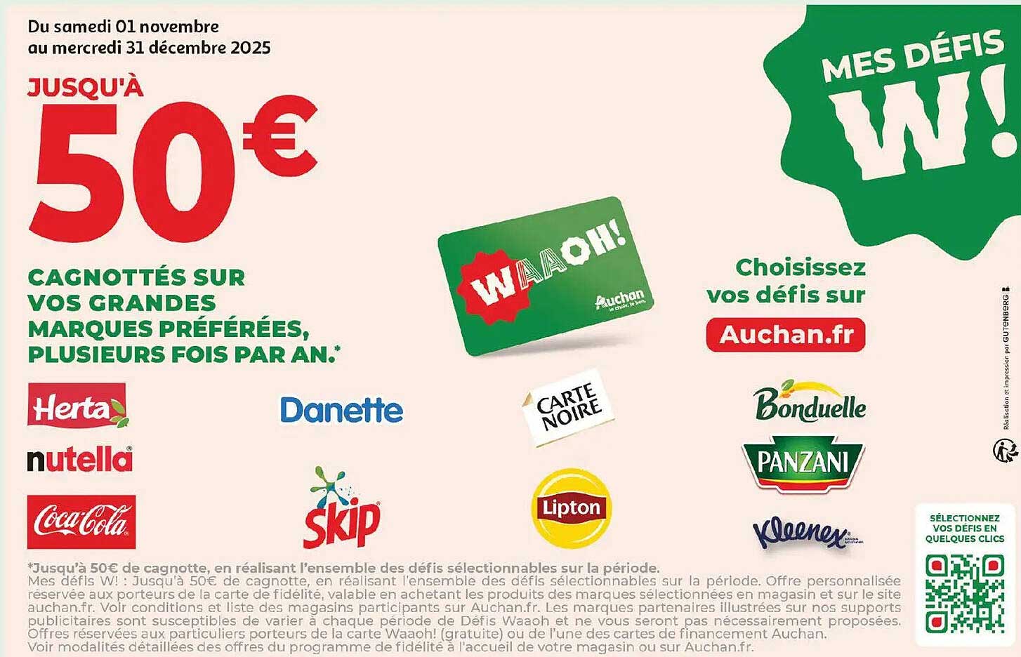 Jusqu'à 50€ Cagnottés sur vos grandes marques préférées, plusieurs fois par an.