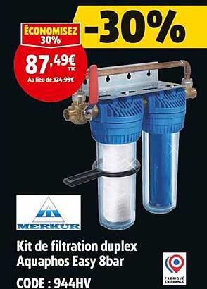 Kit de filtration duplex Aquaphos Easy 8bar