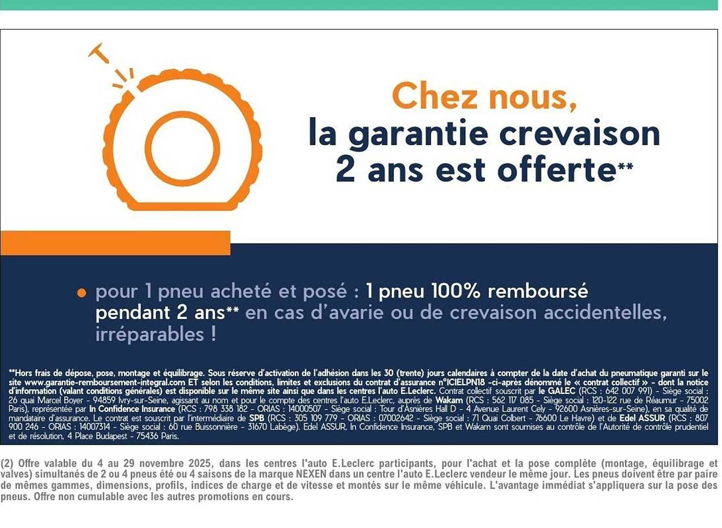 la garantie crevaison 2 ans est offerte**