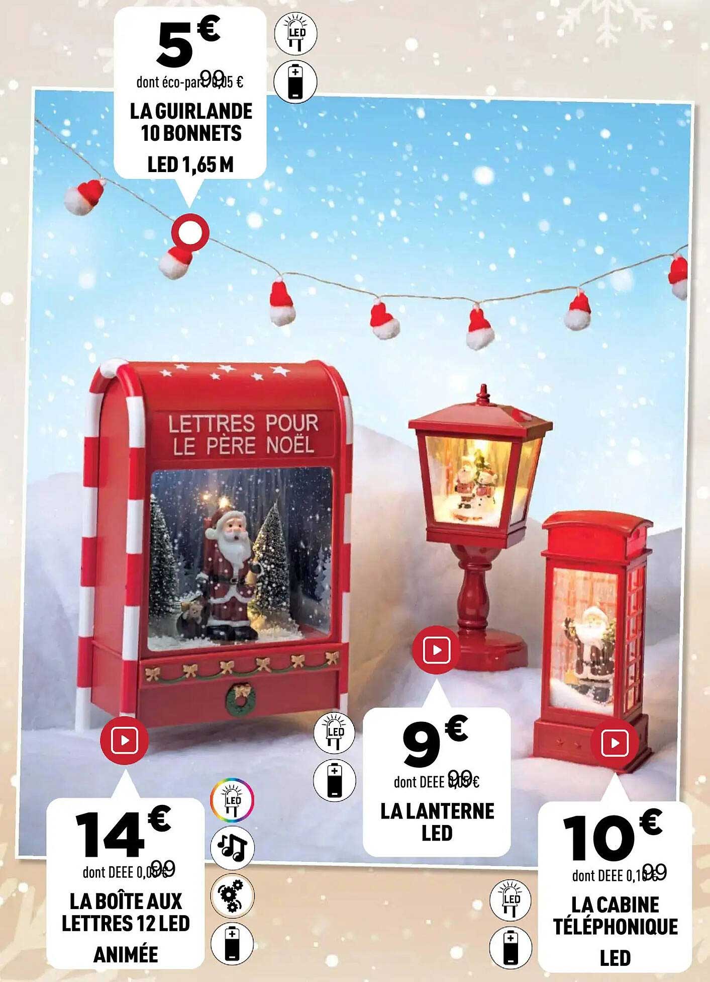 LA GUIRLANDE 10 BONNETS LED 1,65 M