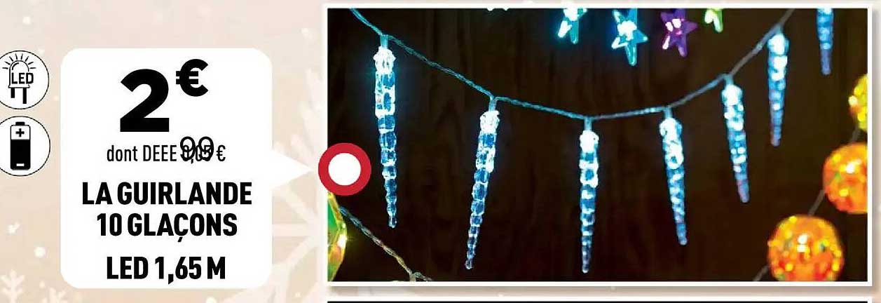 LA GUIRLANDE 10 GLACONS LED 1,65 M