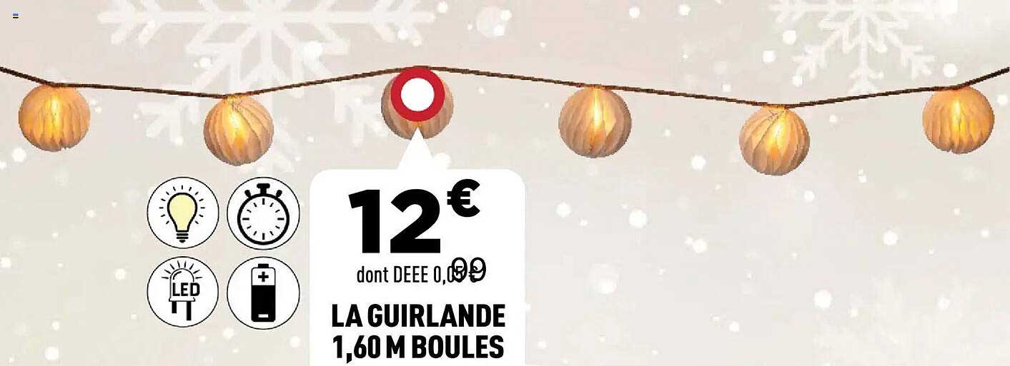 LA GUIRLANDE 1,60 M BOULES