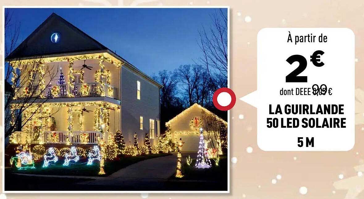 LA GUIRLANDE 50 LED SOLAIRE 5 M