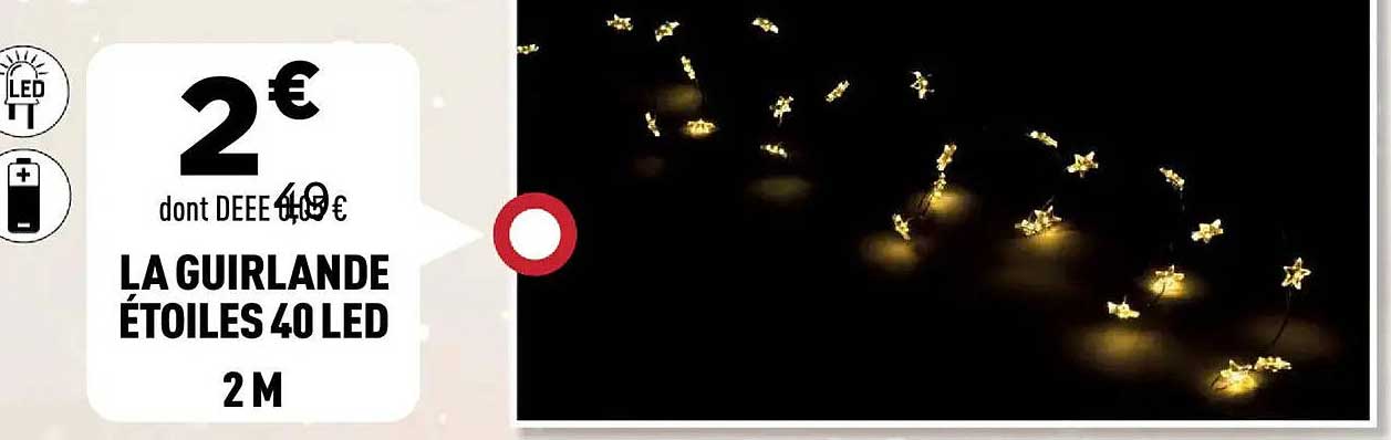 LA GUIRLANDE ÉTOILES 40 LED 2 M