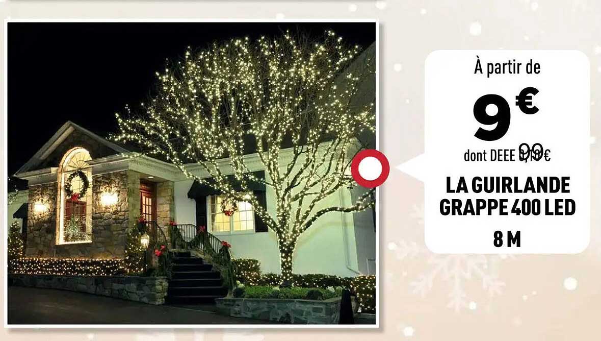 LA GUIRLANDE GRAPPE 400 LED 8 M