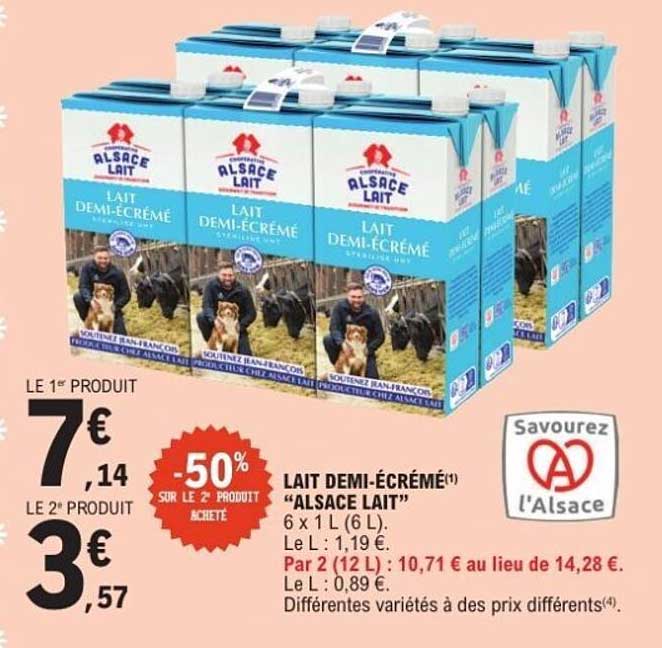 LAIT DEMI-ÉCRÉMÉ "ALSACE LAIT"
