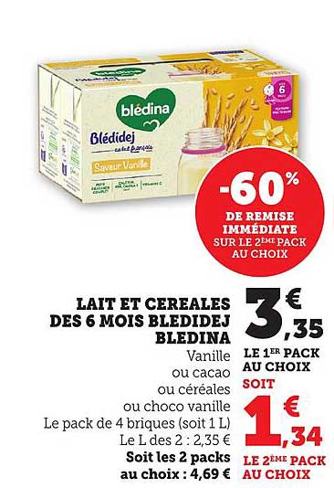 LAIT ET CÉRÉALES DES 6 MOIS BLEDDJ BLEDINA