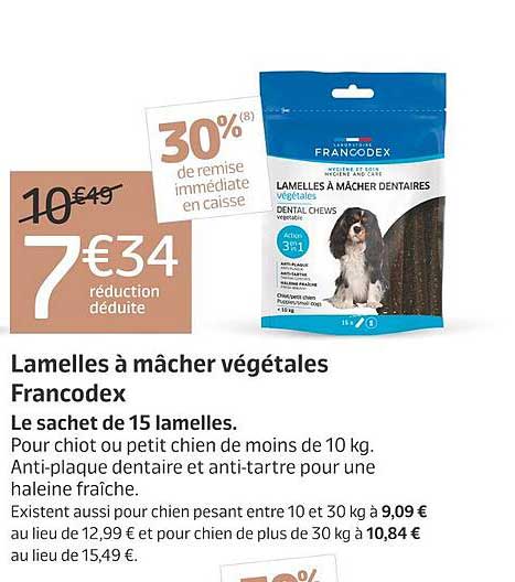 Lamelles à mâcher végétales Francodex