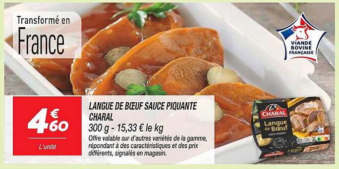 LANGUE DE BŒUF SAUCE PIQUANTE CHARAL