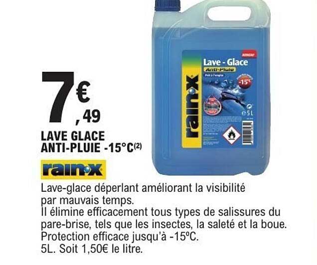 LAVE GLACE ANTI-PLUIE -15°C