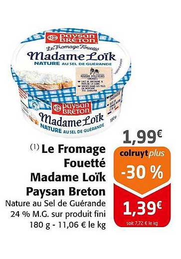 Le Fromage Fouetté Madame Loïk Paysan Breton