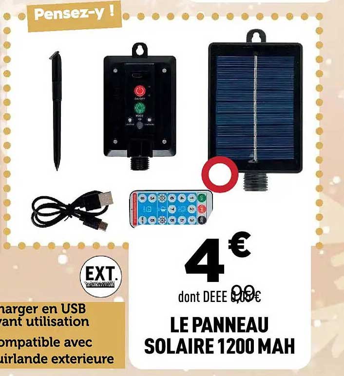 LE PANNEAU SOLAIRE 1200 MAH