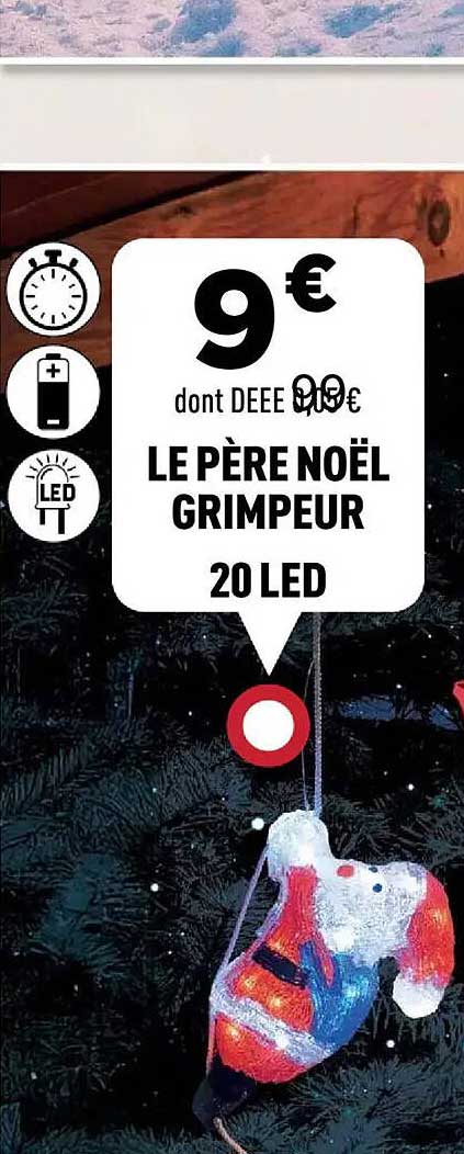LE PÈRE NOËL GRIMPEUR 20 LED