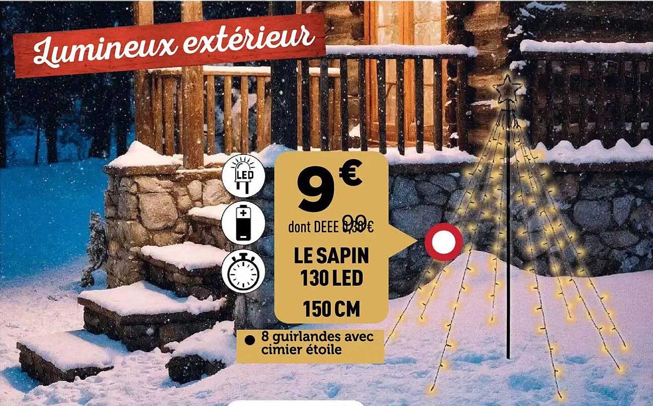 LE SAPIN 130 LED 150 CM