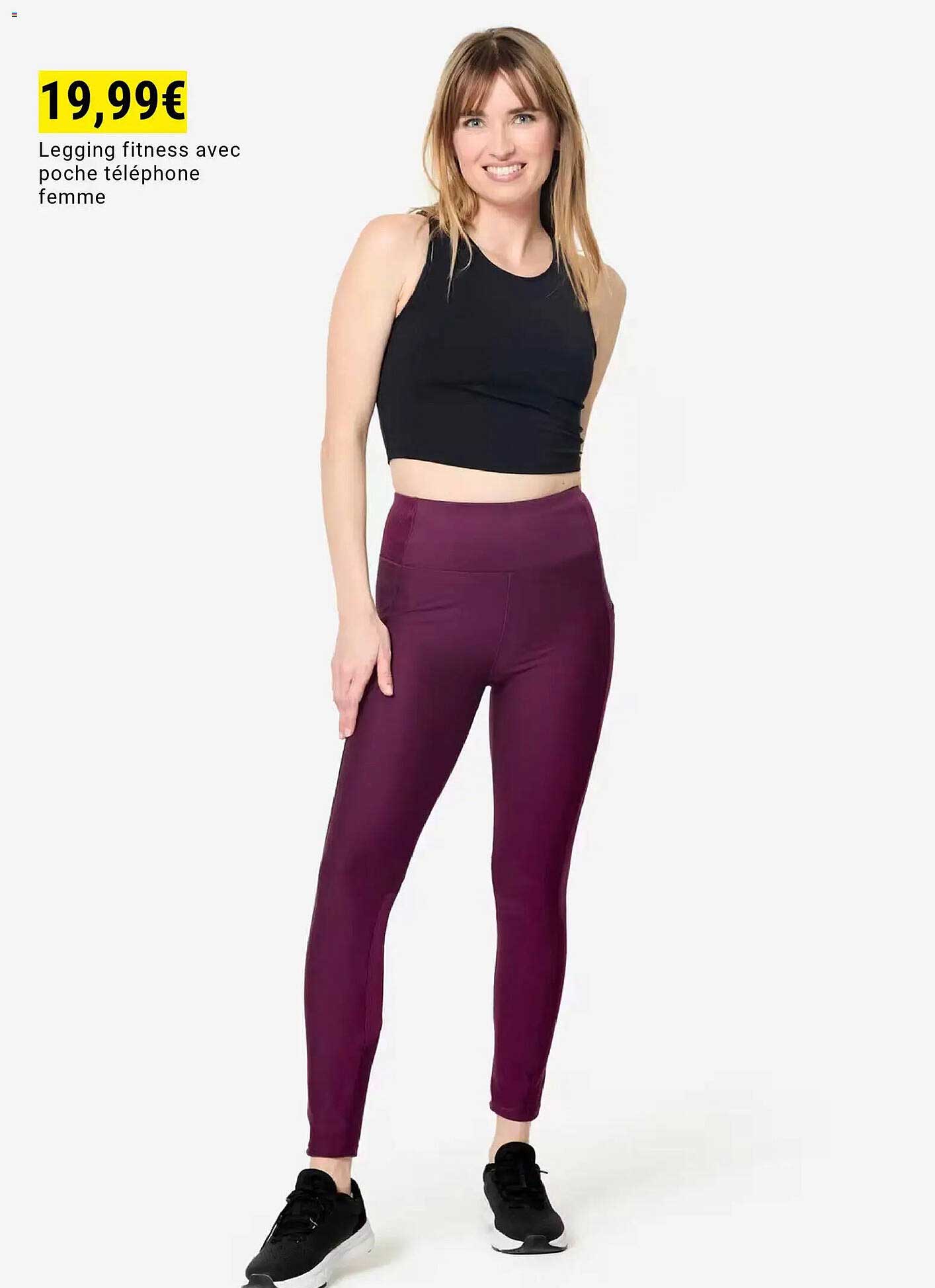 Legging fitness avec poche téléphone femme