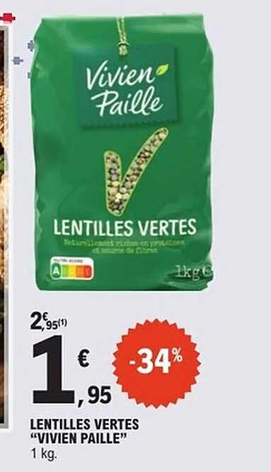 LENTILLES VERTES "VIVIEN PAILLE"