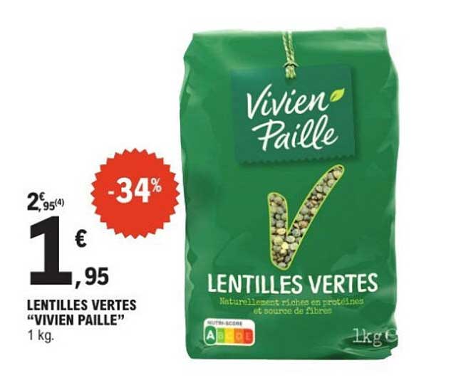 LENTILLES VERTES "VIVIEN PAILLE"