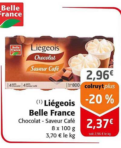 Liégeois Belle France Chocolat - Saveur Café