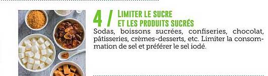 Limiter le sucre et les produits sucrés