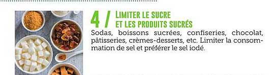 LIMITER LE SUCRE ET LES PRODUITS SUCRÉS