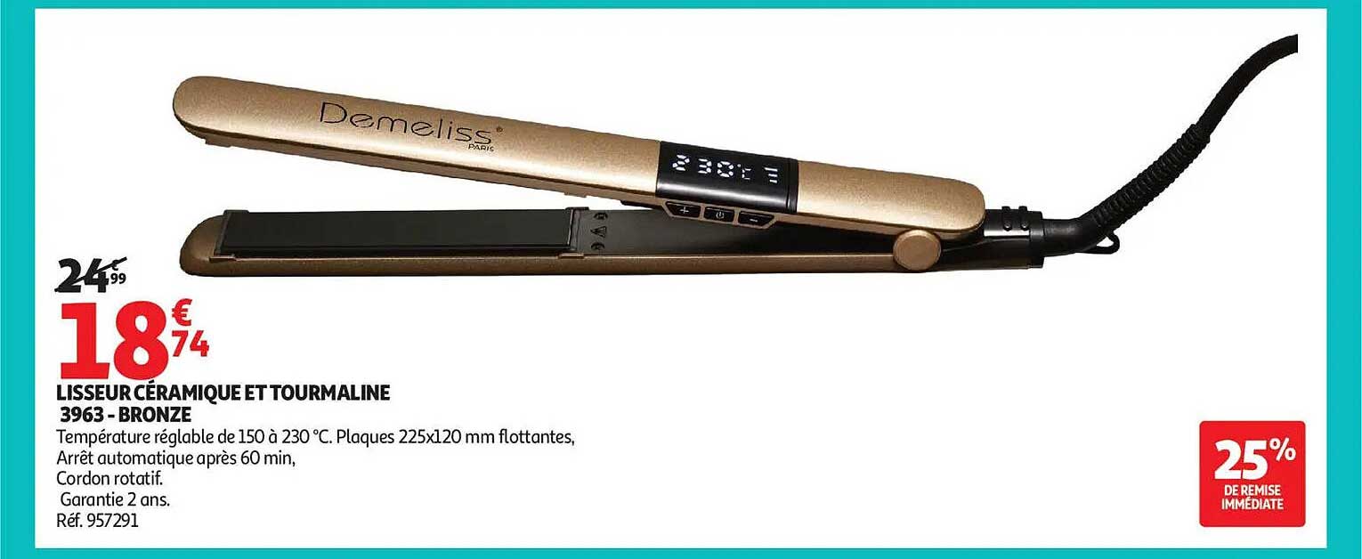 LISSEUR CÉRAMIQUE ET TOURMALINE 3963 - BRONZE