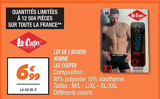 LOT DE 3 BOXERS HOMME