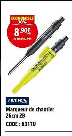 Marqueur de chantier 26cm 2B