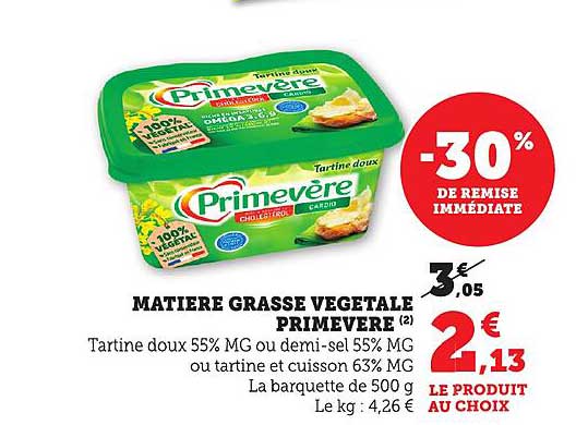 MATIERE GRASSE VEGETALE PRIMEVERE